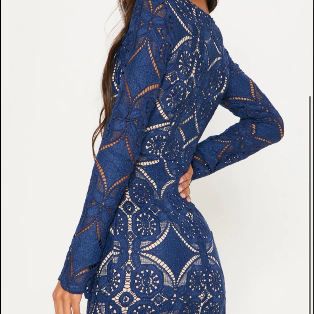 💙Navy blue lace dress long sleeve (fits xs-small)